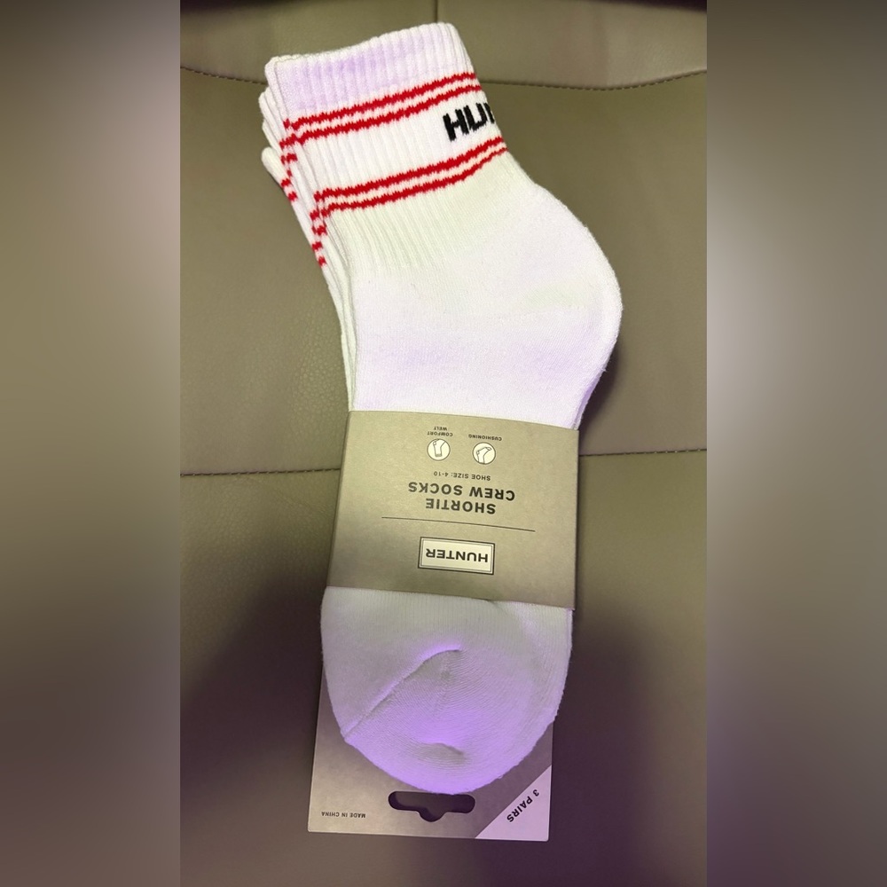 BNWT RARE HUNTER 3 PACK HERITAGE SHORTIE CREW SOCKS SHOE SIZE 4-10